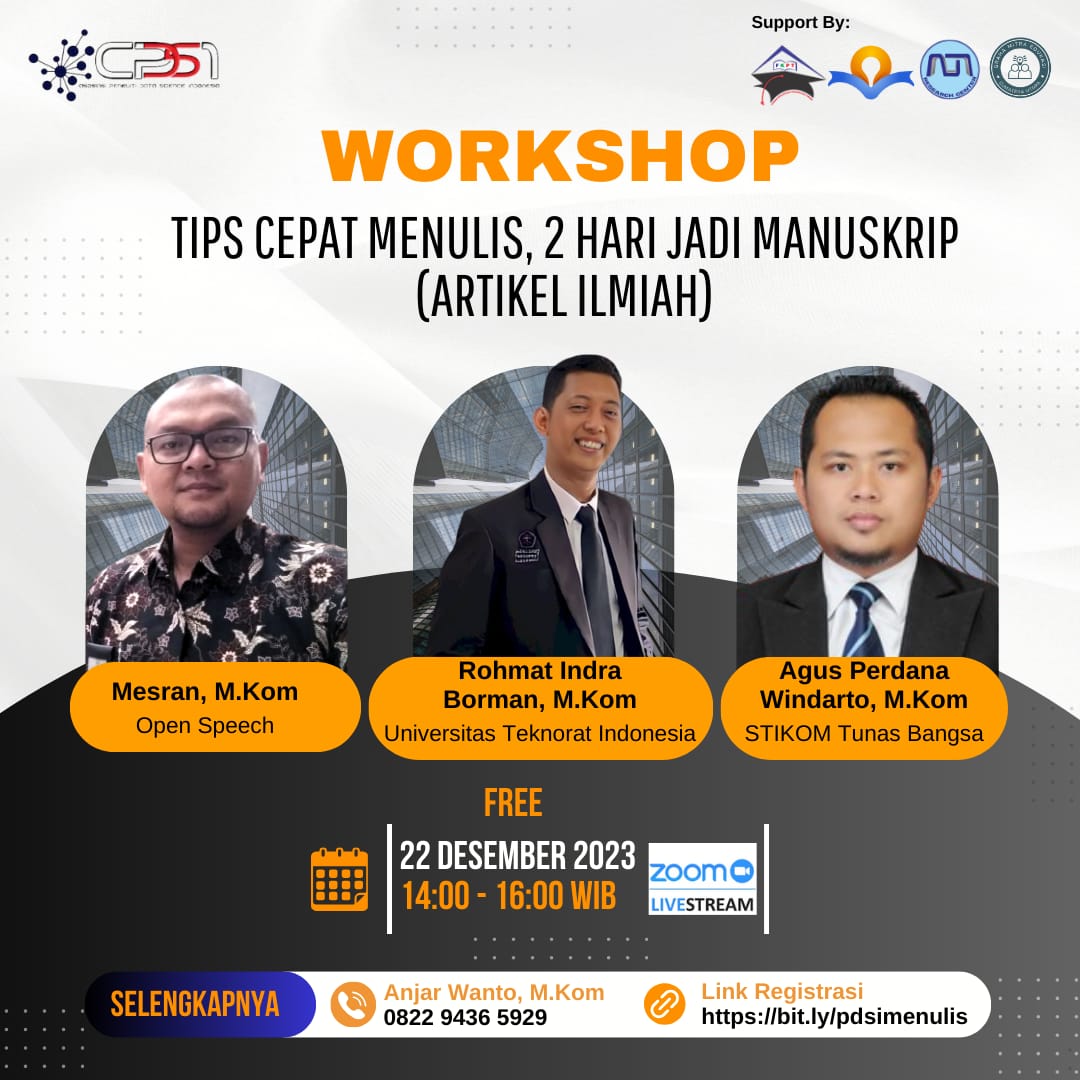 WORKSHOP TIPS CEPAT MENULIS, 2 Hari Jadi Manuskrip (Artikel Ilmiah)