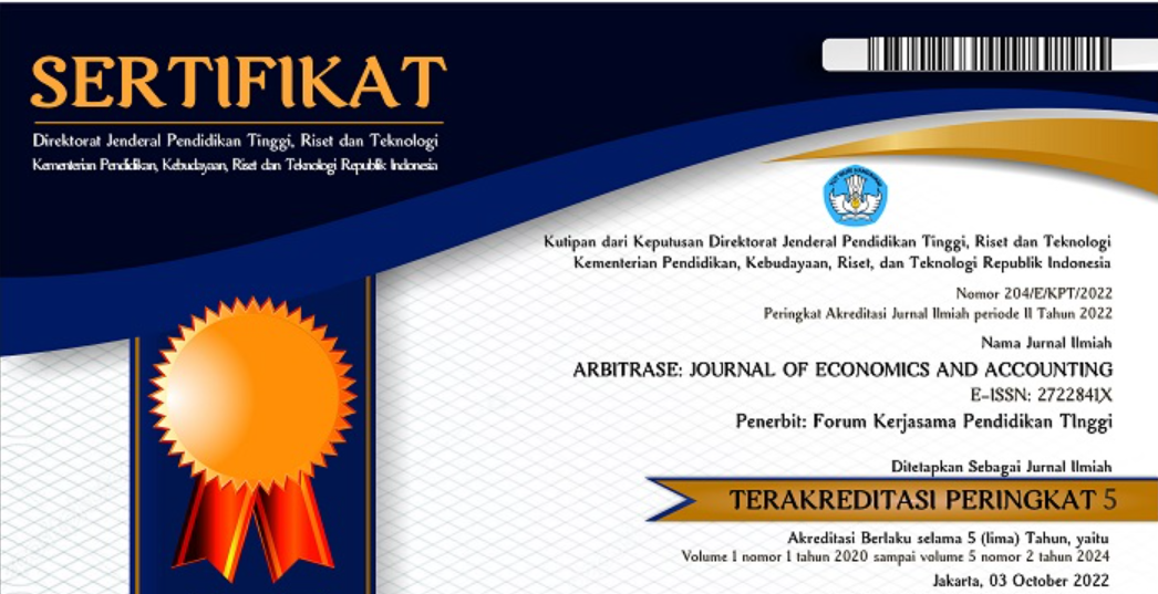 Call for Paper Jurnal ARBITRASE: Journal of Economics and Accounting Terakreditasi Sinta 5