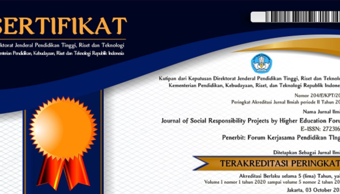 Call for Paper Journal of Social Responsibility Projects by Higher Education Forum Terakreditasi Sinta 6