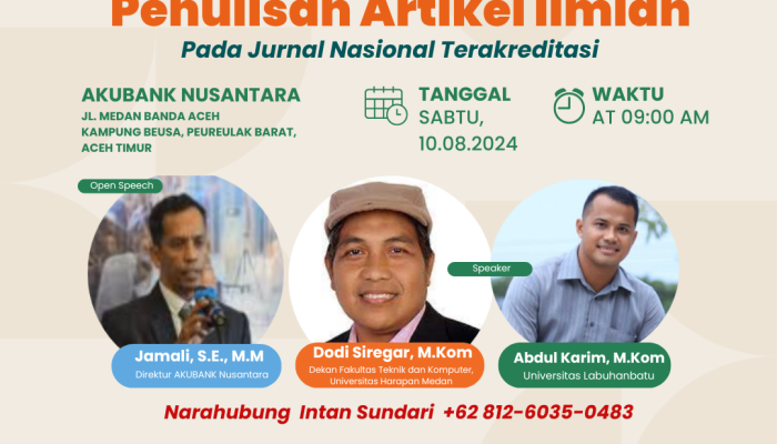 Workshop Penulisan Artikel Ilmiah pada Jurnal Nasional Terakreditasi