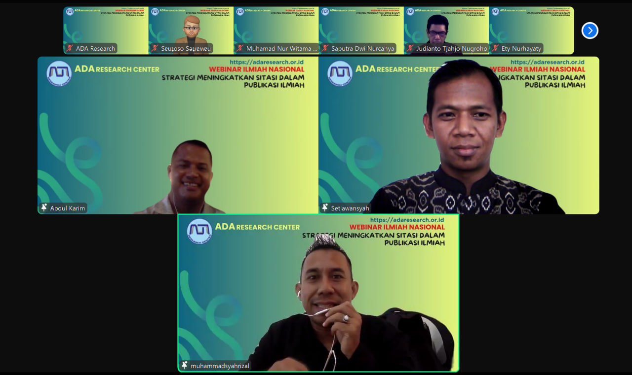 ADA Research Center Sukses Gelar Webinar Nasional Strategi Meningkatkan Sitasi Dalam Publikasi Ilmiah