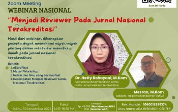 Event ADA Research Center Menjadi Reviewer Pada Jurnal Nasional Terakreditasi