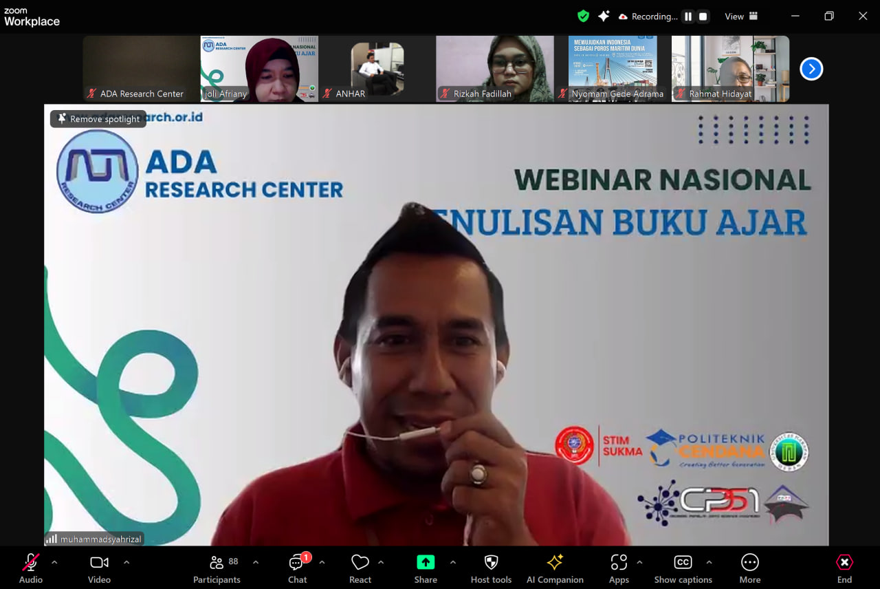 ADA Research Center Sukses Gelar Webinar Nasional Penulisan Buku Ajar